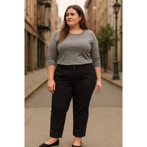 CJ Banks Signature Slimming Women's Black Career Dress Pants Work Stretch Sz 20W